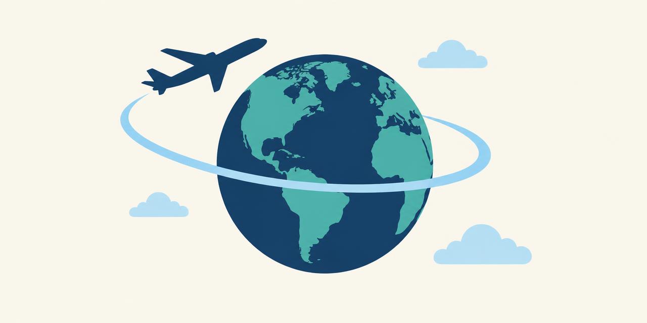 Airplane and globe illustration representing flight booking.